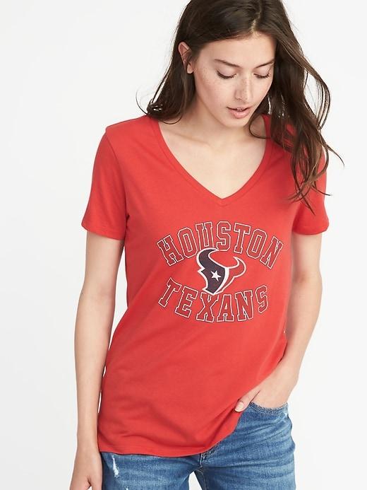 Old Navy Womens Nfl Team Graphic V-neck Tee For Women Texans Size L