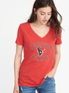 Old Navy Womens Nfl Team Graphic V-neck Tee For Women Texans Size L
