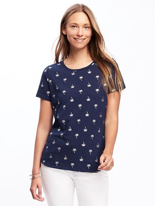 Old Navy Everywear Slub Knit Printed Tee For Women - Palms