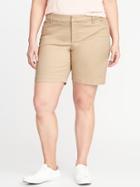 Old Navy Womens Smooth & Slim Plus-size Pixie Chino Bermuda Shorts (9) Upper Crust Size 22