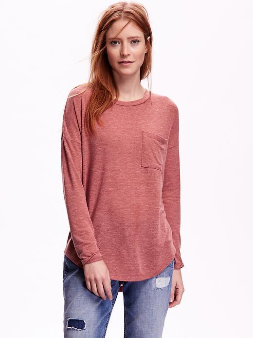 Old Navy Oversized Rounded Hem Top Size L Tall - Hot Peppa Flakes