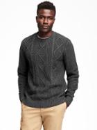 Old Navy Textured Cable Knit Sweater For Men - Hthr Grey/charcoal Hth