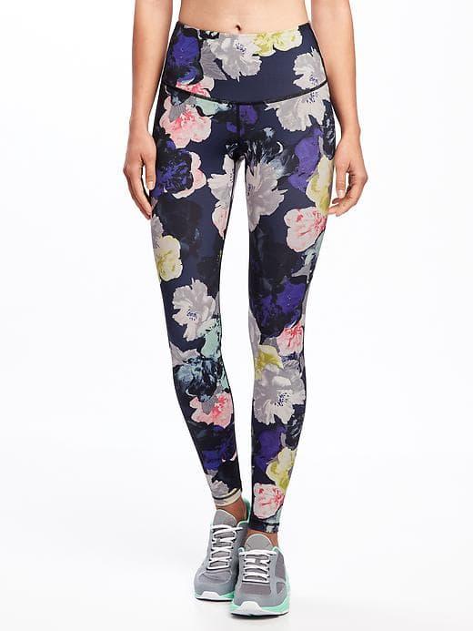 Old Navy Go Dry High Rise Printed Compression Leggings For Women - Blue Floral