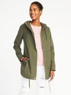 Old Navy Womens Hooded Canvas Water-resistant Jacket For Women Grazing Grasses Size M