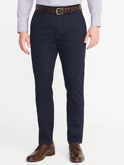 Old Navy Mens Athletic Built-in Flex Signature Non-iron Dress Pants For Men In The Navy Size 30w
