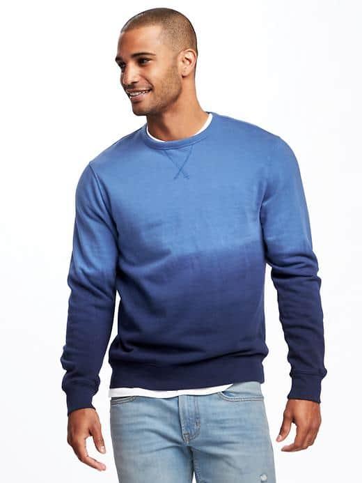 Old Navy Classic Dip Dye Fleece Sweatshirt For Men - Anchor Bay Blue