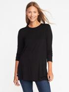 Old Navy Long & Lean Luxe Crew Neck Tunic For Women - Black
