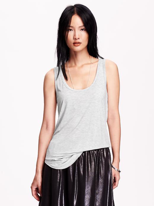 Old Navy Womens Relaxed Jersey Tank Size L Tall - Heather Pale Gray