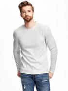 Old Navy Waffle Knit Thermal Tee For Men - Oatmeal