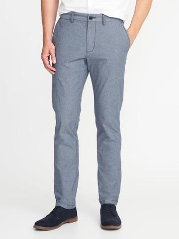 Old Navy Mens Slim Built-in Flex Ultimate Khakis For Men Chambray Blue Size 29w