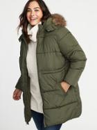 Old Navy Womens Plus-size Hooded Frost-free Long-line Jacket Heritage Green Size 4x