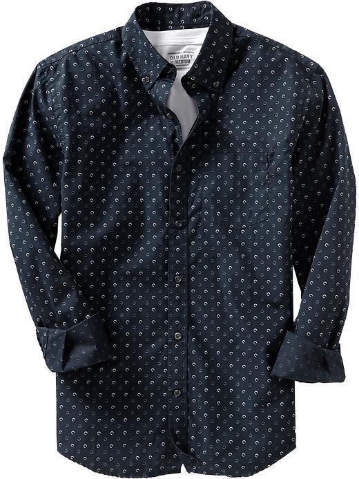 Old Navy Old Navy Mens Slim Fit Printed Shirts - Ink Blue