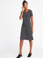 Old Navy Womens Jersey-knit Shift Dress For Women Dark Heather Gray Size Xs