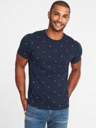 Old Navy Mens Soft-washed Printed Crew-neck Tee For Men Blue Bear Size Xs
