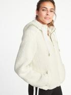 Old Navy Womens Sherpa 1/2-zip Hoodie For Women Sea Salt Size Xs