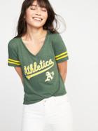 Old Navy Womens Mlb Team V-neck Tee For Women Oakland Athletics Size Xxl
