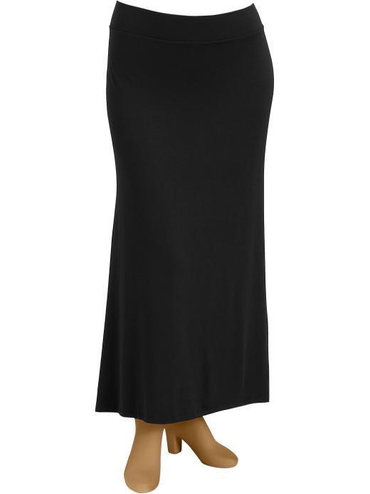 Old Navy Womens Plus Jersey Maxi Skirts - Black Jack