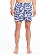 Old Navy Printed Boxer Shorts For Men - White/blue Floral