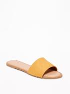 Old Navy Womens Sueded Slide Sandals For Women Mustard Size 10