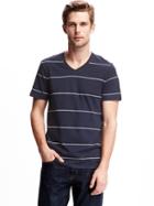 Old Navy Basic V Neck Striped Tee For Men - Ink Blue