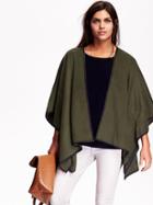 Old Navy Womens Faux Wool Open Front Poncho Size M/l - Forest Floor