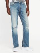 Old Navy Straight Built In Flex Distressed Jeans For Men - Light Wash