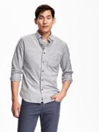 Old Navy Mens Slim Fit Button Front Shirt Size Xxl Big - Heather Grey