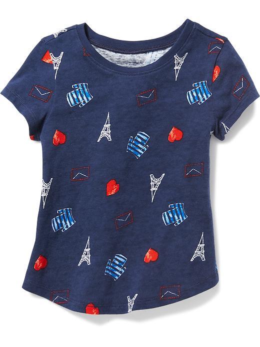 Old Navy Allover Floral Tee - French Blue