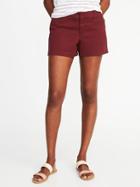 Old Navy Womens Pixie Chino Shorts For Women (3 1/2) Maroon Jive Size 2