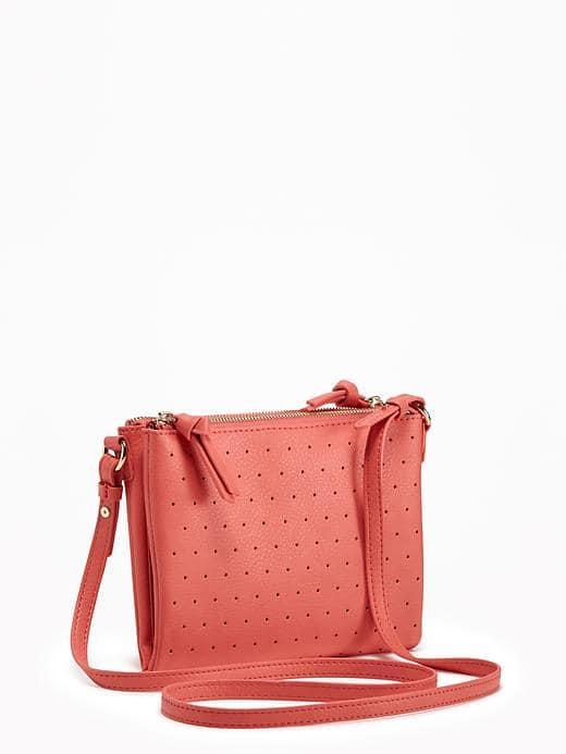 Old Navy Double Zip Laser Dot Crossbody Bag For Women - Huckleberry Pie