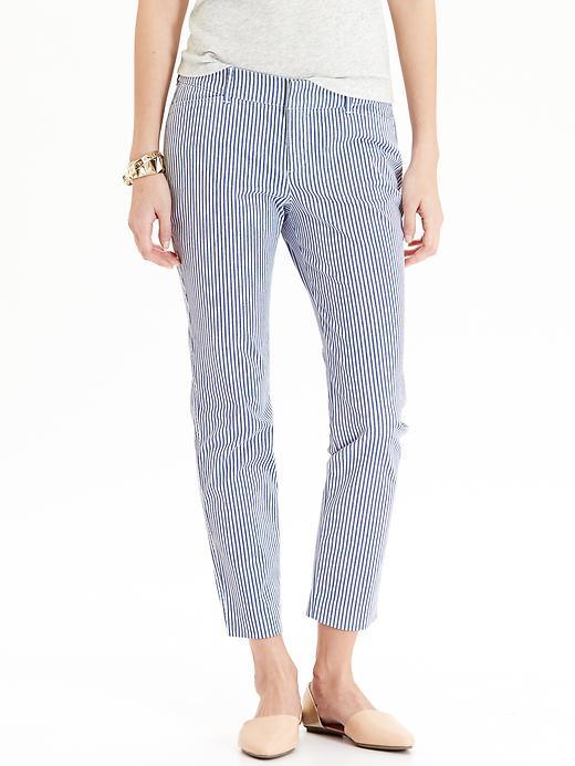 Old Navy Womens The Pixie Chinos Size 0 Regular - Seersucker Blue