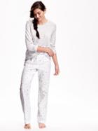 Old Navy 2 Piece Shirt &amp; Lounge Pants Set Size L - White Star