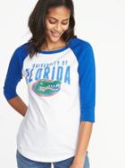 Old Navy Womens College-team 3/4-length Raglan Tee For Women Florida Size Xs