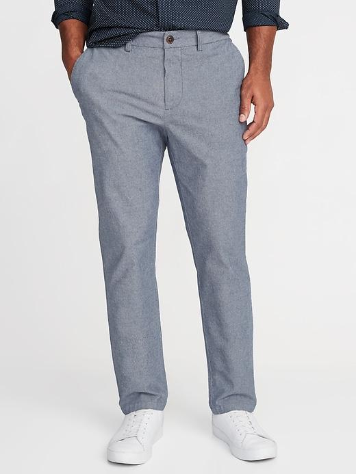 Old Navy Mens Athletic Built-in Flex Ultimate Khakis For Men Chambray Blue Size 28w