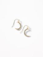 Old Navy  Pav Crescent Drop Earrings For Women Gold Size One Size