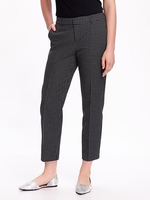 Old Navy Mid Rise Harper Trouser For Women - Black Grid