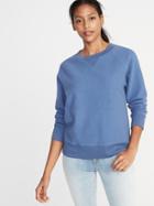 Old Navy Womens Reverse-knit Crew-neck Sweatshirt For Women Cowboy Blue Size Xl