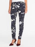 Old Navy Pixie Long Mid Rise Pants For Women - Floral Pattern