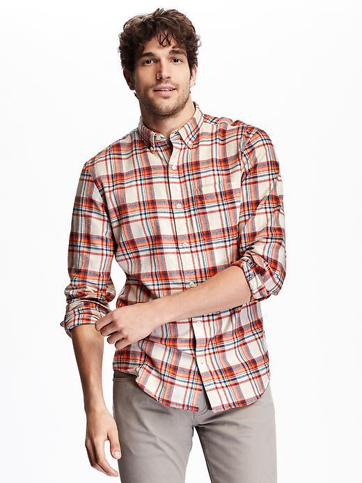 Old Navy Slim Fit Plaid Flannel Shirt Size Xxl Big - White
