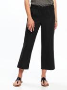 Old Navy Linen Blend Wide Leg Soft Pants For Women - Blackjack