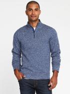 Old Navy Sweater Fleece 1/4 Zip Pullover For Men - Heather Blue