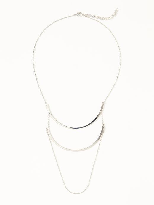 Old Navy Metal U Bar Pendant Necklace For Women - Silver