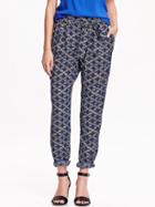 Old Navy Womens High Rise Soft Pants Size L - Blue Geometric