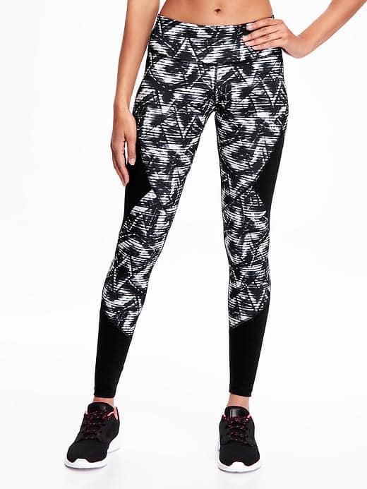 Old Navy Go Dry Mid Rise Compression Leggings - Black Geo