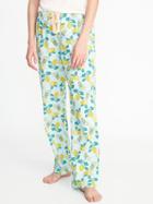 Old Navy Womens Patterned Poplin Sleep Pants For Women Lemons Size S