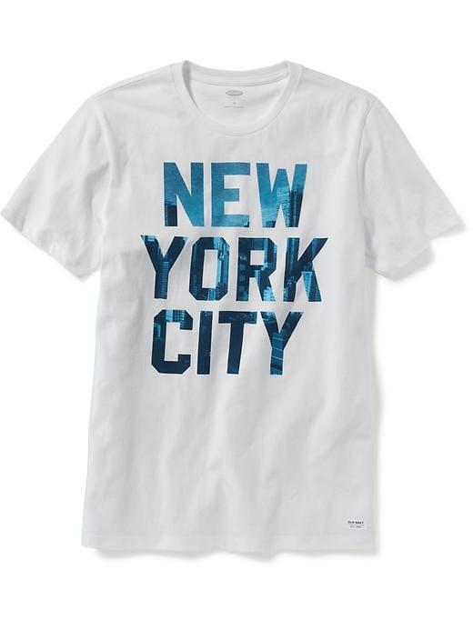 Old Navy Mens New York-graphic Tee For Men Bright White Size Xxl