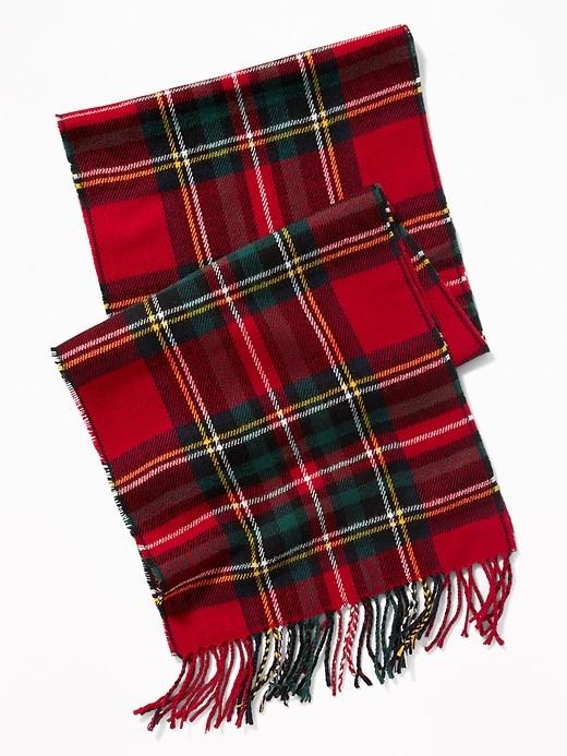 Old Navy Mens Patterned Flannel Scarf For Men Red Plaid Size One Size