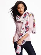 Old Navy Printed Oversized Scarf - Pink/white Floral