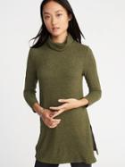 Old Navy Womens Plush-knit Turtleneck Tunic For Women Hunter Pines Size M