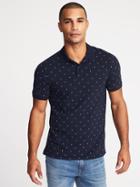 Old Navy Mens Printed Built-in Flex Pro Polo For Men Anchor Navy Blue Size Xxxl